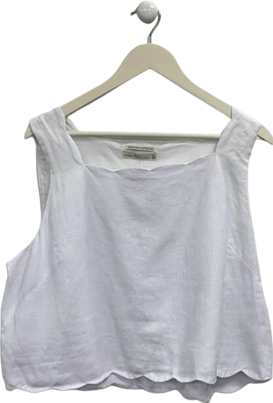 A&F White Linen Sleeveless Top XL