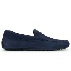 Boss Noel Mocc Driving Shoe - Dark Blue Suede