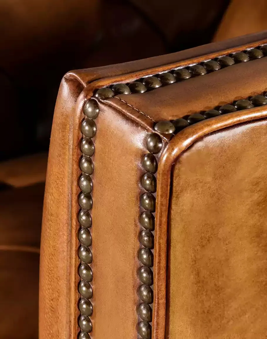 Briaton Vintage Top Leather Tufted  Chair