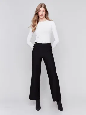 Crepe Flare Pants - Black