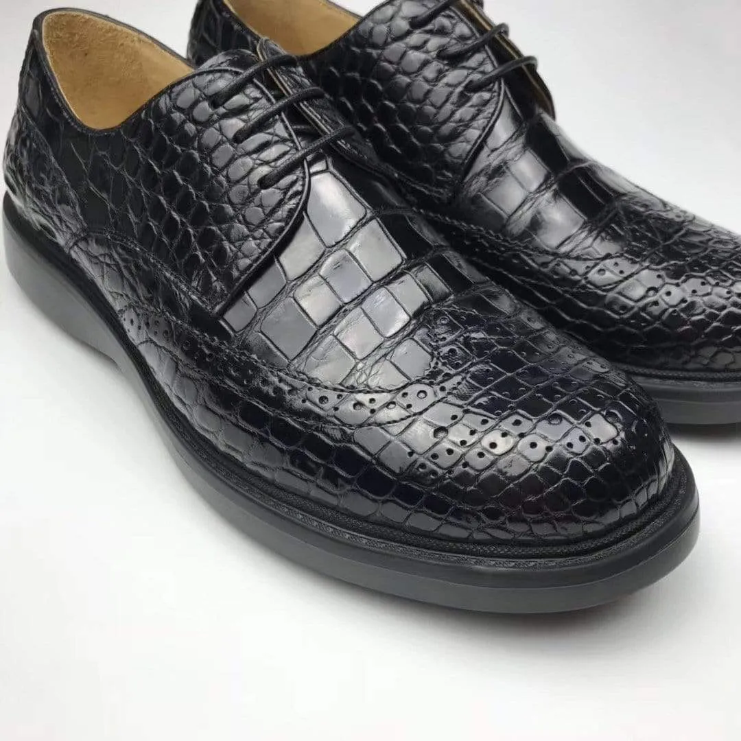 Crocodile Shoes Men's  Crocodile Leather Snakers And Slip On Brogue Front Shoes