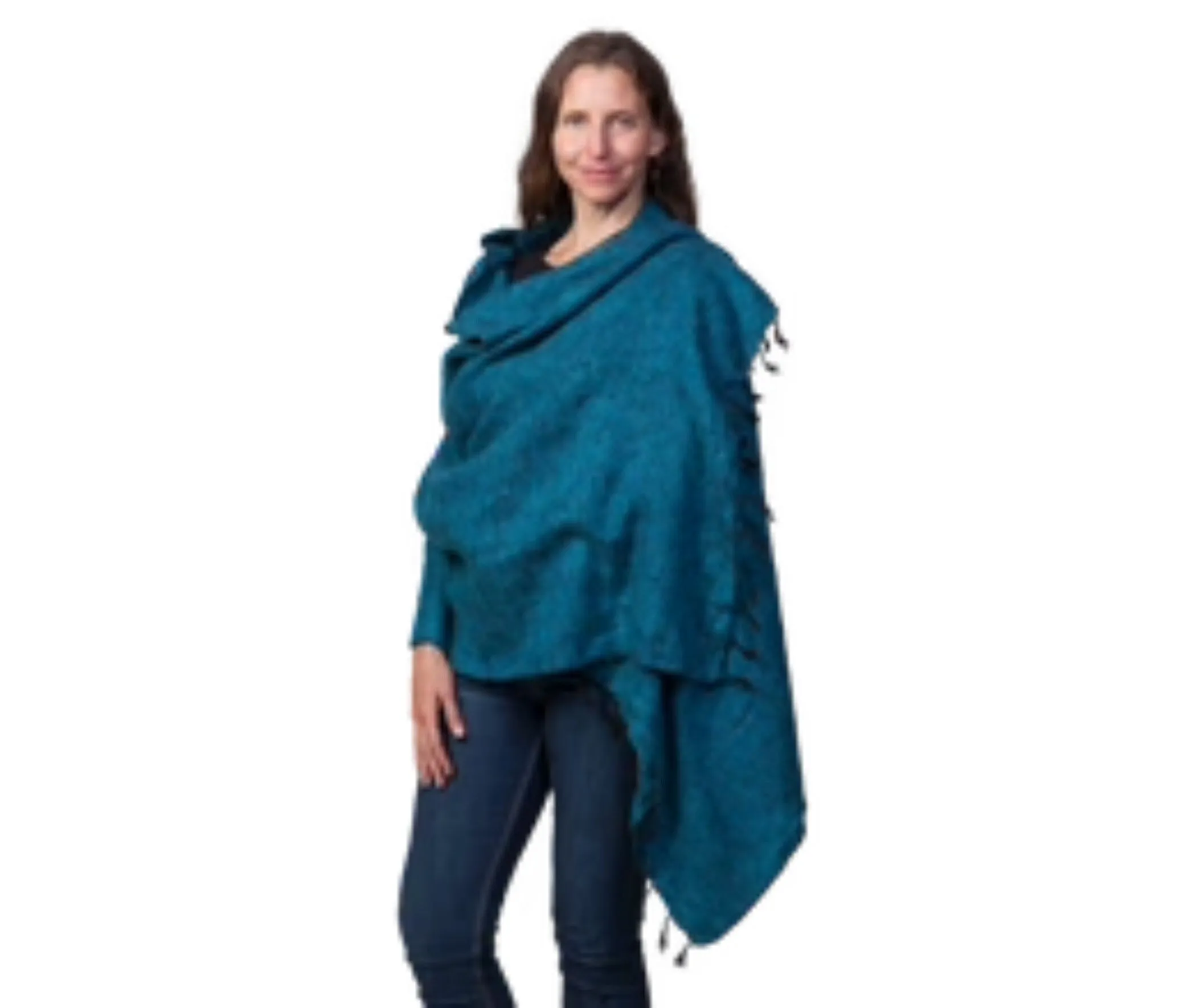 Gorgeous Teal Shawl, Vegan and Hypoallergenic, Perfect Gift, Cozy Scarf