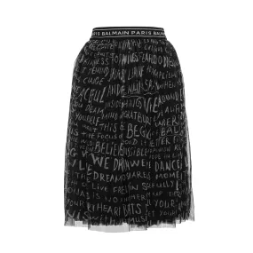 Graffiti Logo Tulle Skirt