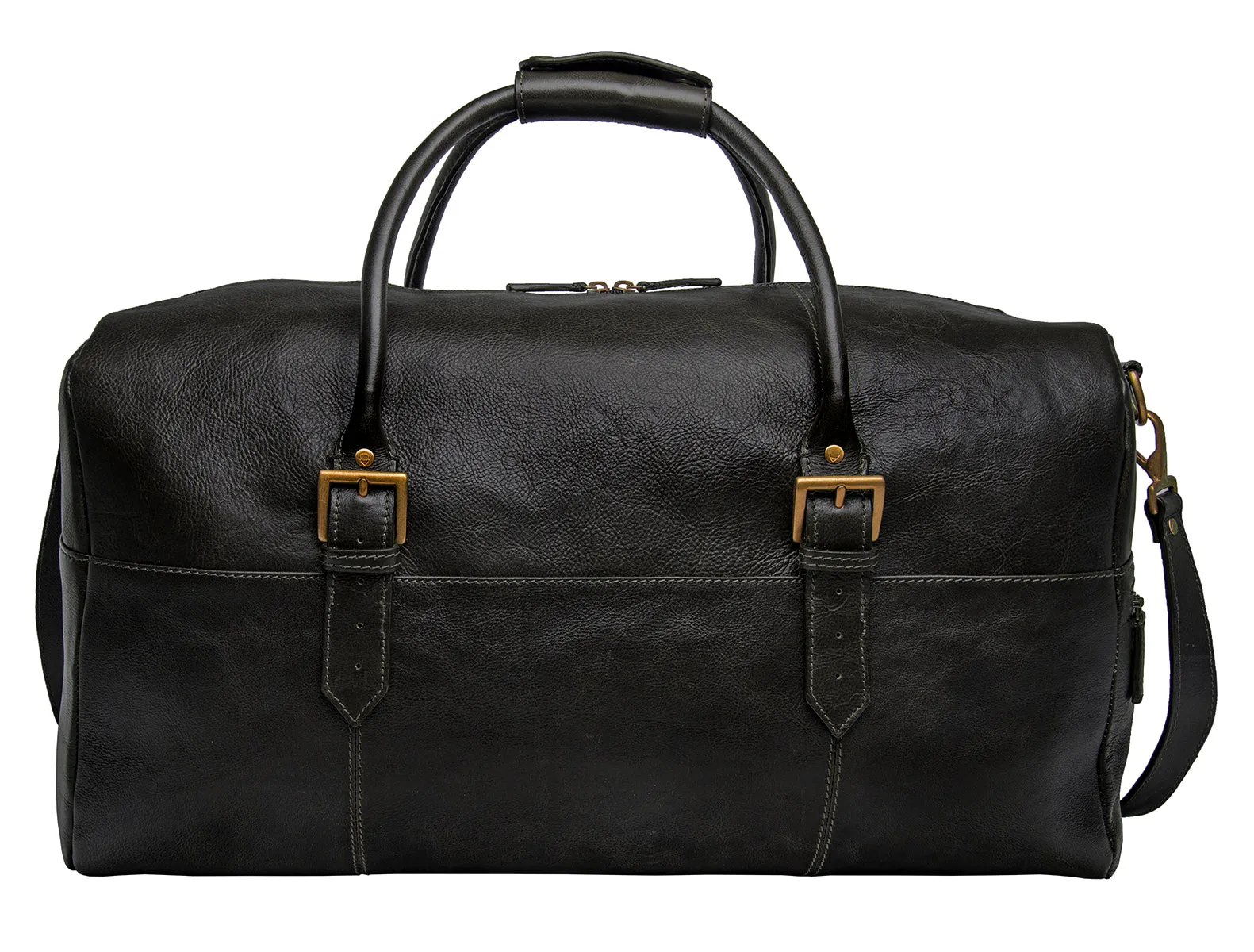 Hidesign Charles Leather Cabin Travel Duffle Weekend Bag Black