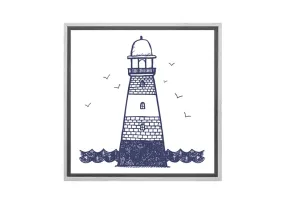 Lighthouse Navy on White | Canvas Wall Art Print