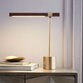 Modern Gold and Wood Desk Lamp