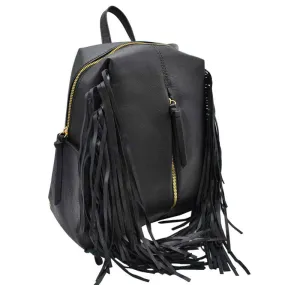 Multi Pocket Vegan Leather Women Fringe Backpack