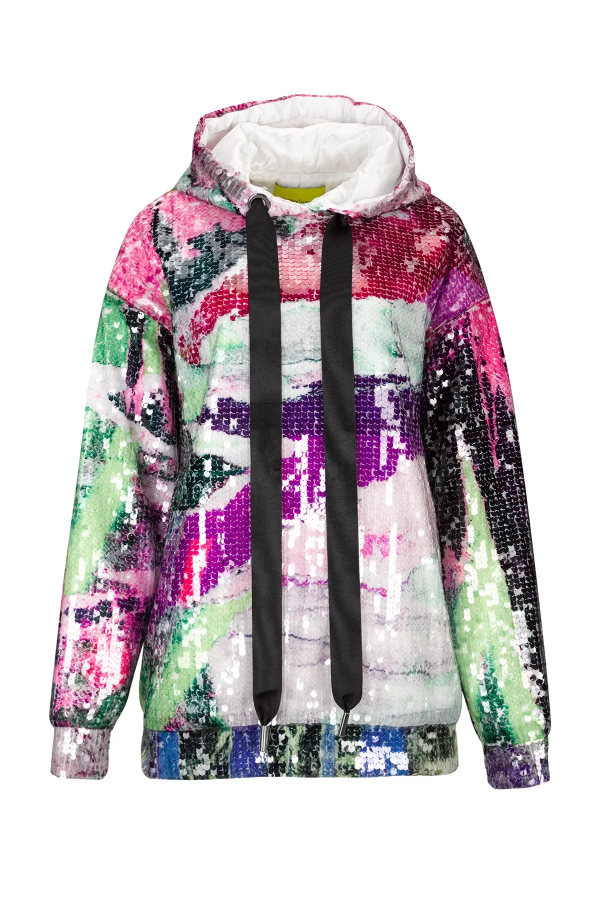 PRINTED SEQUIN HOODIE