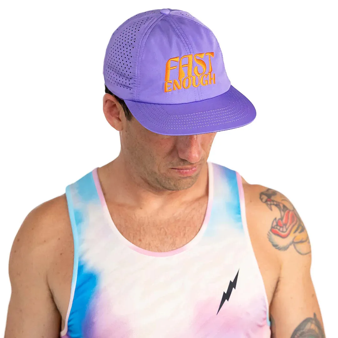 rnnr Crew Hat- Fast Enough (Purple/Orange)