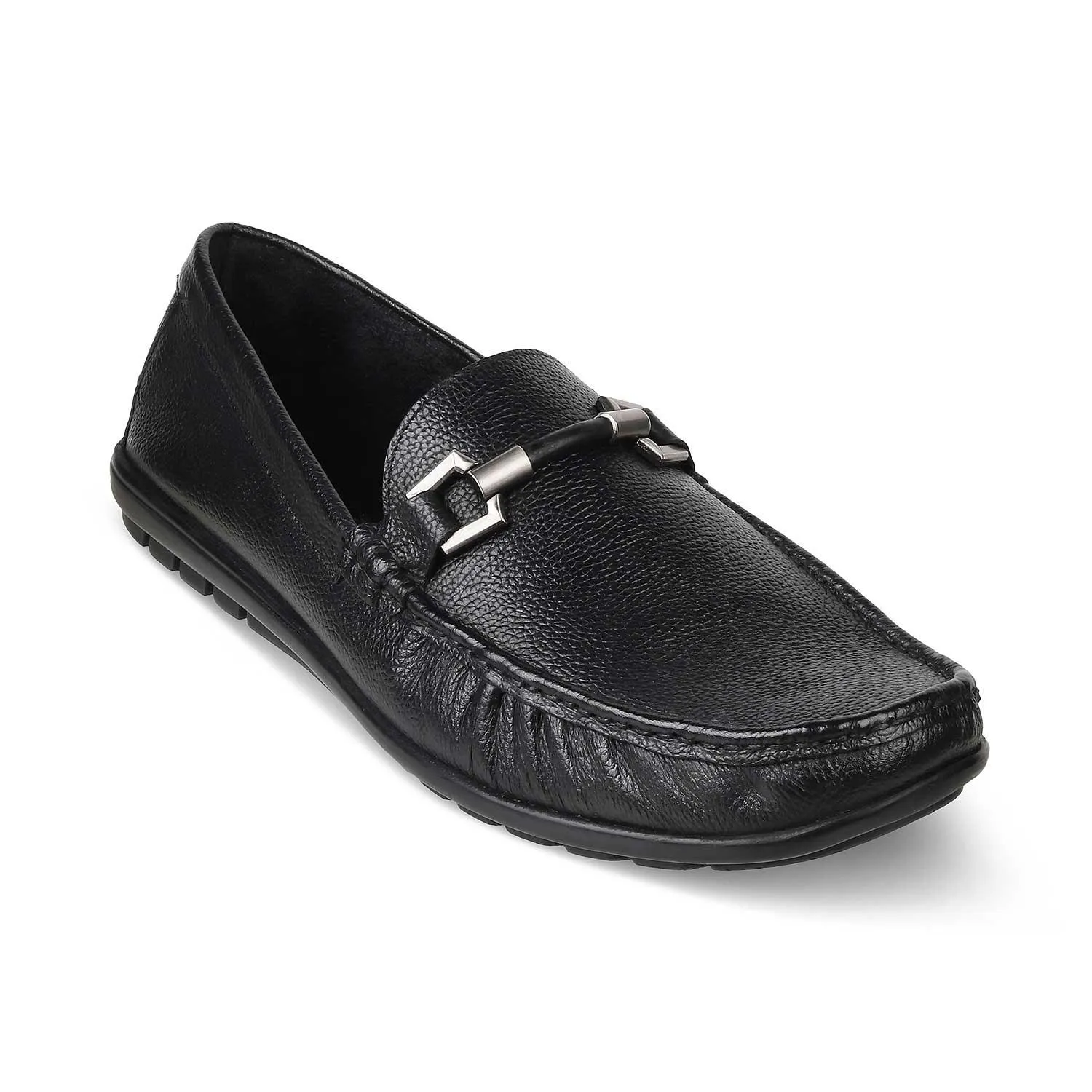 The Uffizi Black Men's Leather Loafers Tresmode