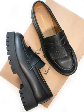 Track Sole Fringe Loafers